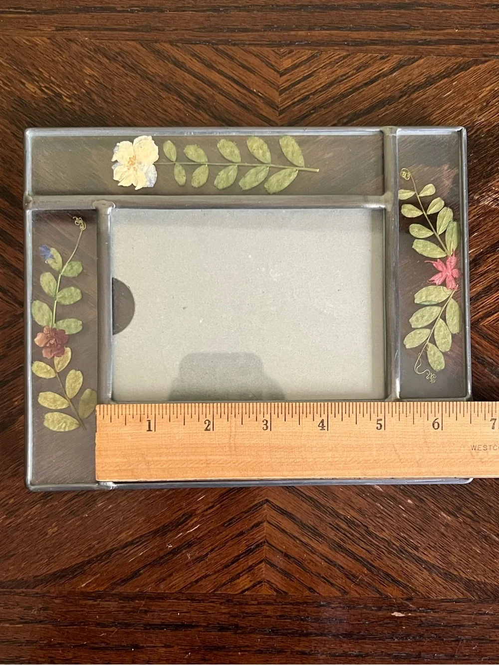 Vintage Pressed Flower Photo Frame, Real Floral Picture Frame, Cottagecore Decor
